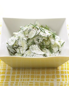 Cucumber Salad with Sour Cream and Dill Dressing